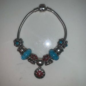 Pandora bracelet with charms